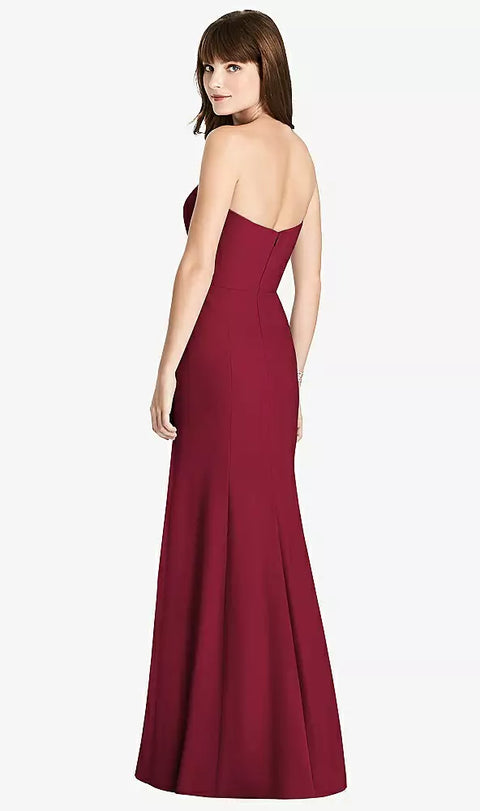 After Six 6775 Strapless Crepe Trumpet Gown With Front Slit