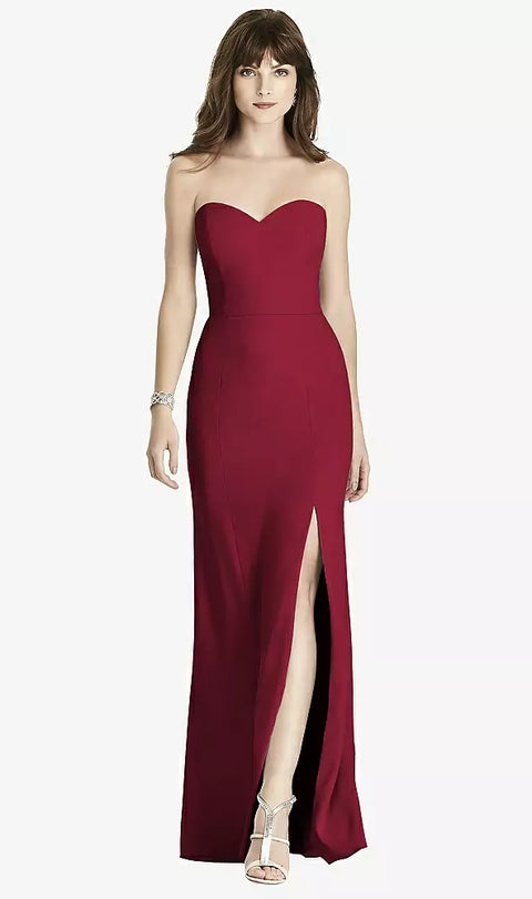 After Six 6775 Strapless Crepe Trumpet Gown With Front Slit