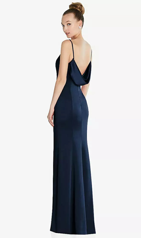 After Six 6856 Draped Cowl-back Princess Line Dress With Front Slit