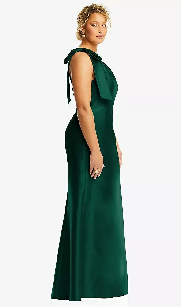 Alfred Sung D794 Bow One-shoulder Satin Trumpet Gown YDG Alfred Sung D794 Bow One-shoulder Satin Trumpet Gown YDG