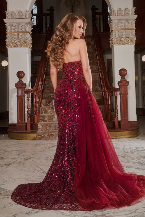 Portia And Scarlett V Neck Strapless Couture Dress PS22266