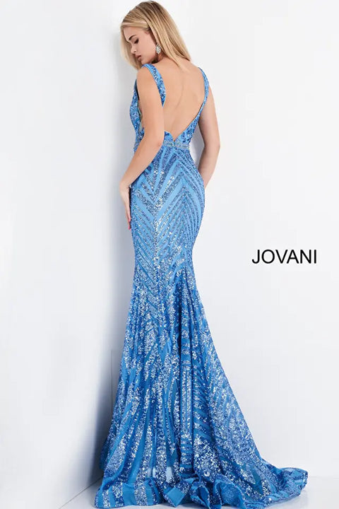Jovani 03570 Plunging Neck Sleeveless Prom Dress