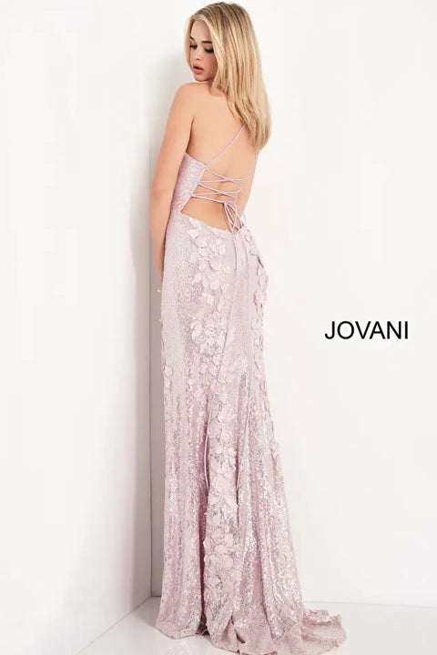 Jovani 06109 Sweetheart Neck Floral Prom Dress