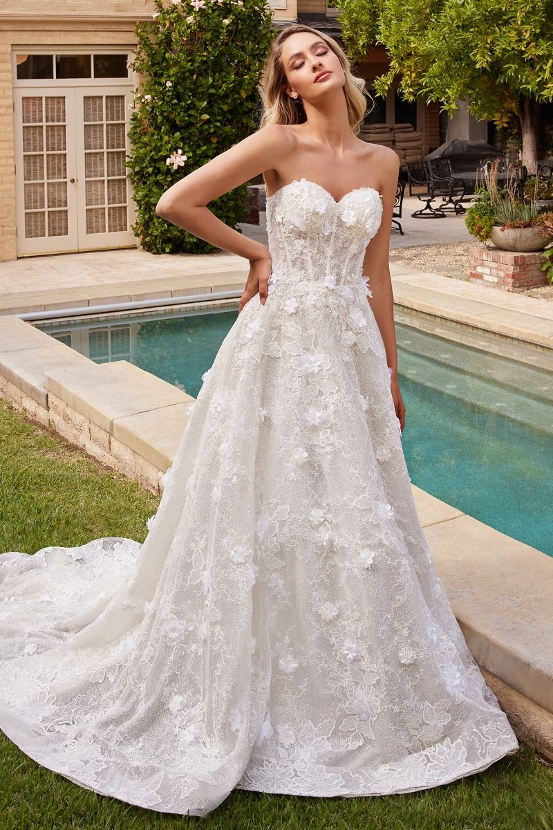 Ladivine CD860W Sweetheart Neckline Strapless Bridal Gown