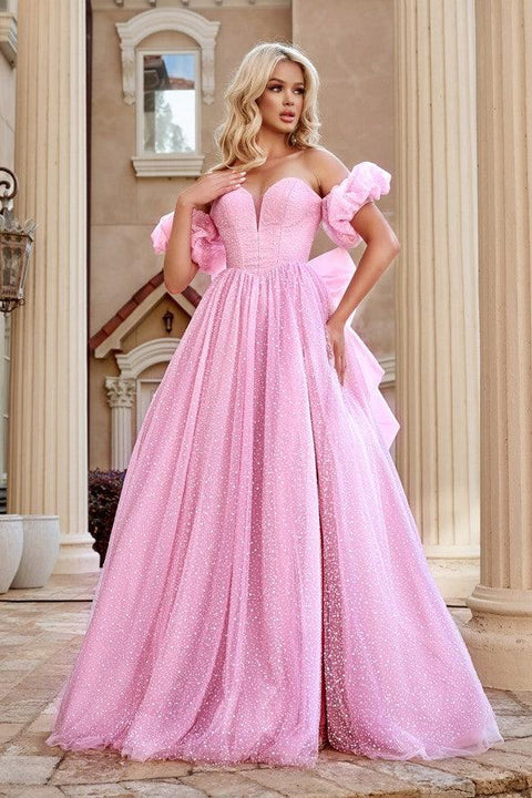 Portia And Scarlett Sweetheart Neck Puff Sleeve Evening Dress PS24066