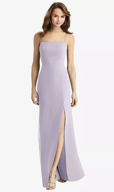 Thread Bridesmaid Th013 Tie-back Cutout Trumpet Gown With Front Slit