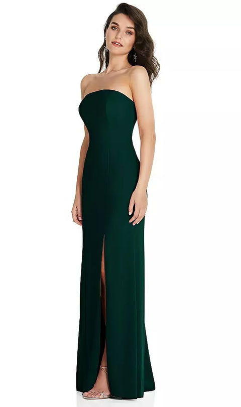 Thread Bridesmaid Th089 Strapless Scoop Back Maxi Dress With Front Slit