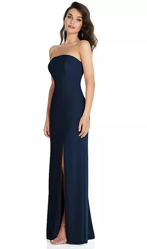 Thread Bridesmaid Th089 Strapless Scoop Back Maxi Dress With Front Slit