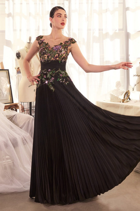 Andrea & Leo - A1355 Floral Sequin Gown