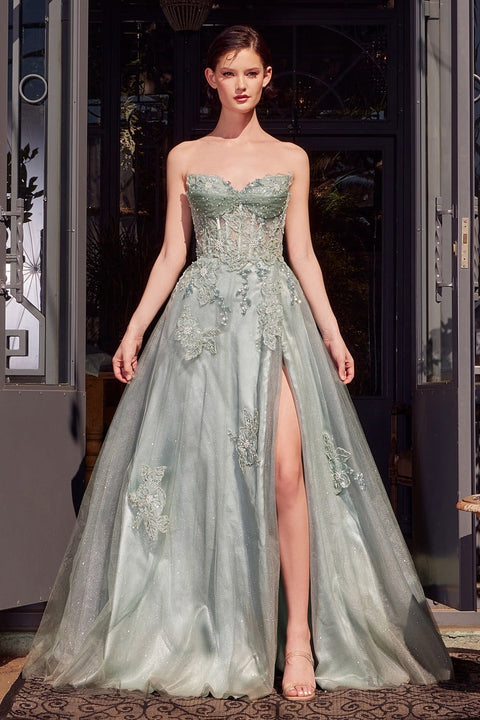 Andrea & Leo - A1378 Floral Sequin Gown