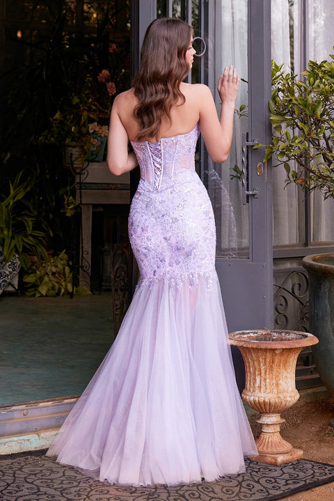 Andrea & Leo - A1388 Floral Sequin Gown