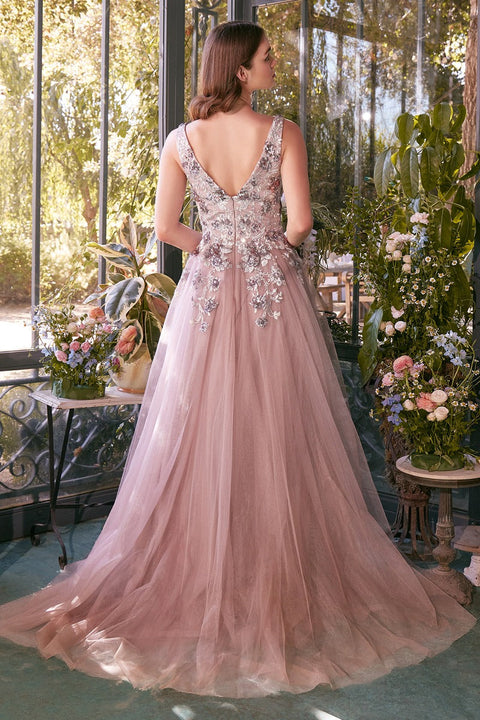 Andrea & Leo - A1401 Floral Sequin Gown