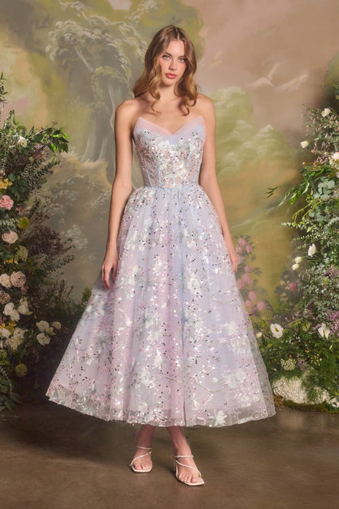 Andrea & Leo - A1485 Floral Sequin Gown