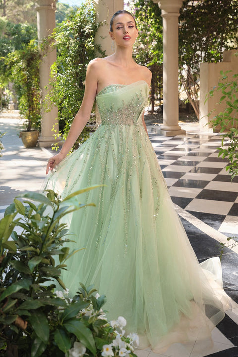 Andrea & Leo - A1491 Floral Sequin Gown