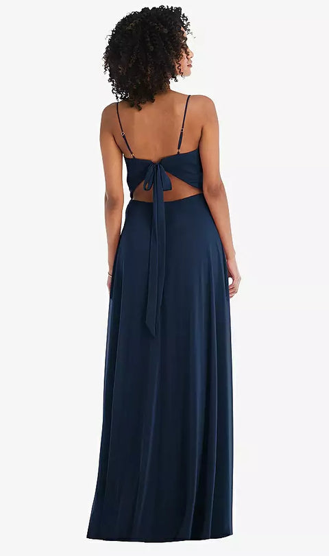 After Six 1548 Tie-back Cutout Maxi Dress With Front Slit