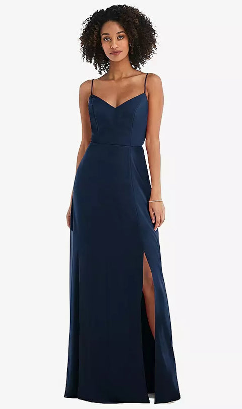 After Six 1548 Tie-back Cutout Maxi Dress With Front Slit