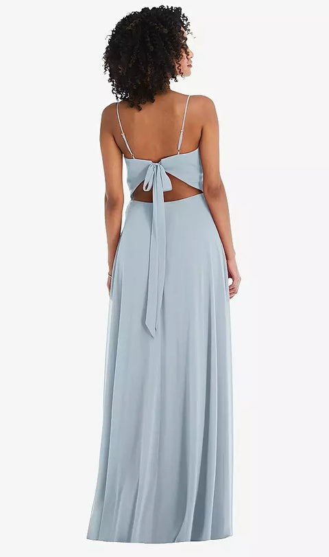 After Six 1548 Tie-back Cutout Maxi Dress With Front Slit