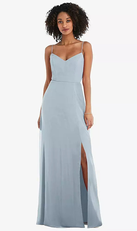 After Six 1548 Tie-back Cutout Maxi Dress With Front Slit