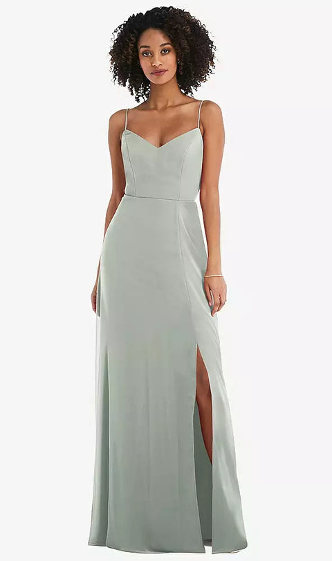 After Six 1548 Tie-back Cutout Maxi Dress With Front Slit