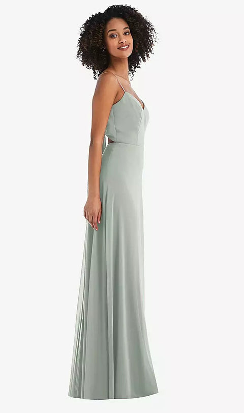 After Six 1548 Tie-back Cutout Maxi Dress With Front Slit