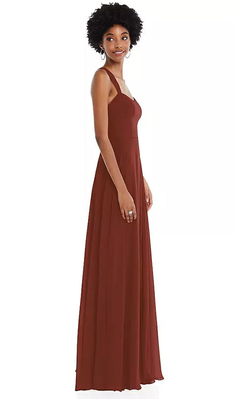 After Six 1558 Contoured Wide Strap Sweetheart Maxi Dress