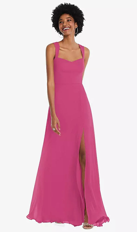 After Six 1558 Contoured Wide Strap Sweetheart Maxi Dress