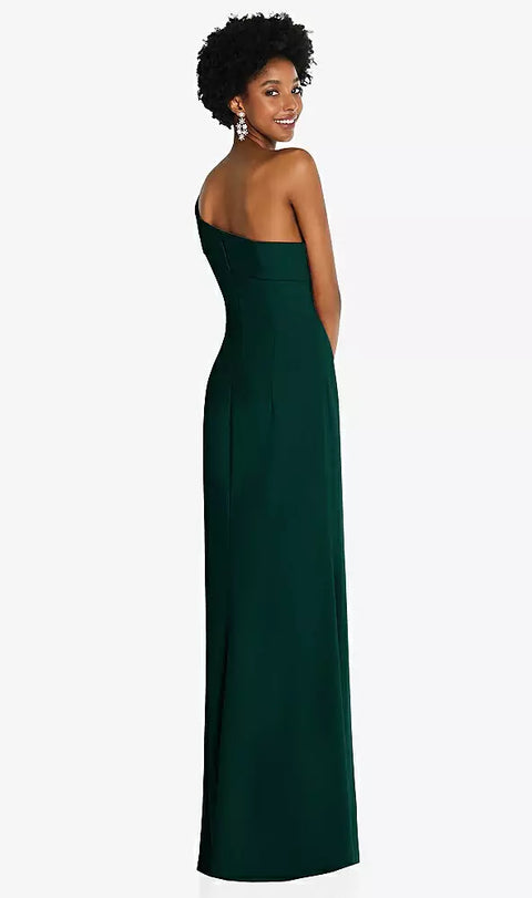 After Six 6858 Asymmetrical Off-the-shoulder Cuff Trumpet Gown With Front Slit