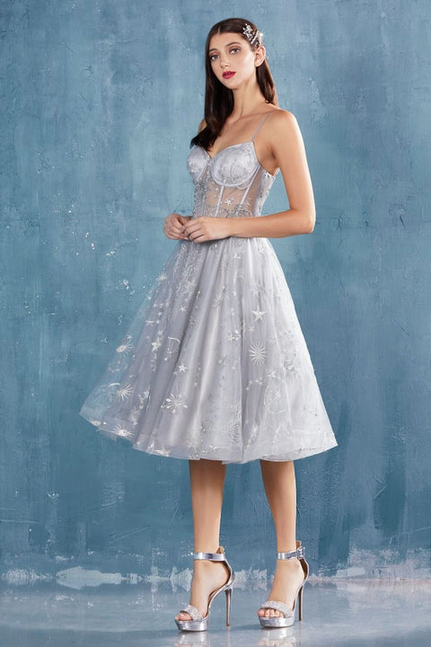Andrea & Leo A0823 Tulle Tea Length A-line Dress