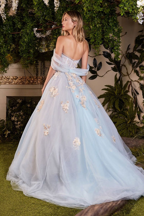 Andrea & Leo A1048 Tulle Off The Shoulder Strapless Corset Gown