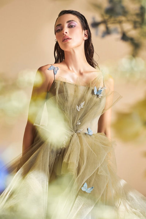 Andrea & Leo A1113 Tulle Straps Gown
