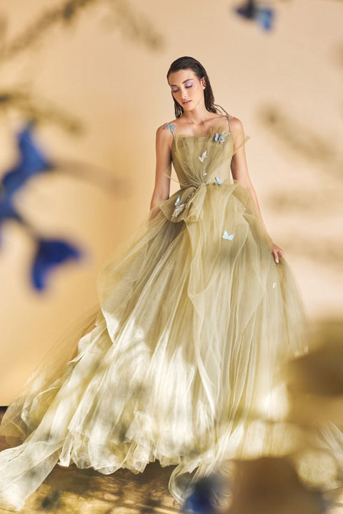 Andrea & Leo A1113 Tulle Straps Gown