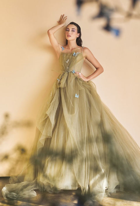 Andrea & Leo A1113 Tulle Straps Gown