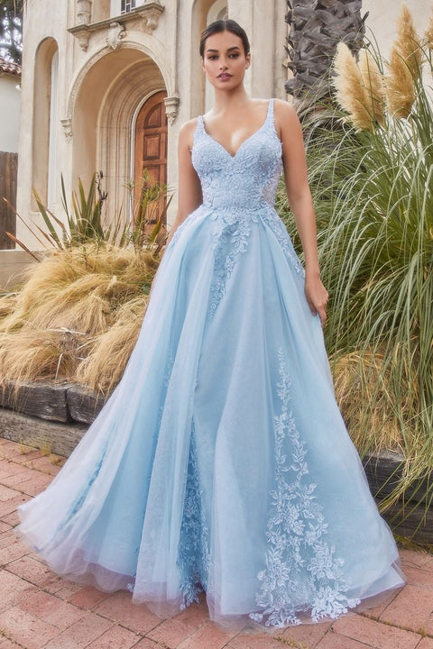 Andrea & Leo A1125 Tulle V-Neck A-line Gown