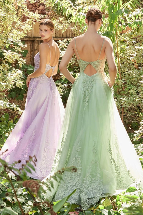 Andrea & Leo A1125 Tulle V-Neck A-line Gown