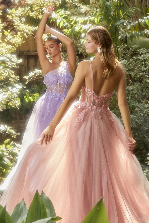 Andrea & Leo A1140 Tulle One Shoulder A-line Gown