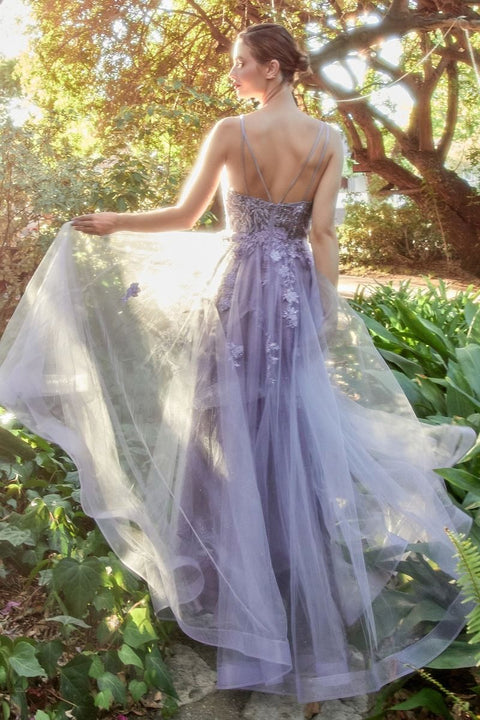 Andrea & Leo A1191 Tulle V-Neck Straps A-line Gown