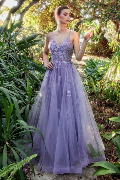 Andrea & Leo A1191 Tulle V-Neck Straps A-line Gown