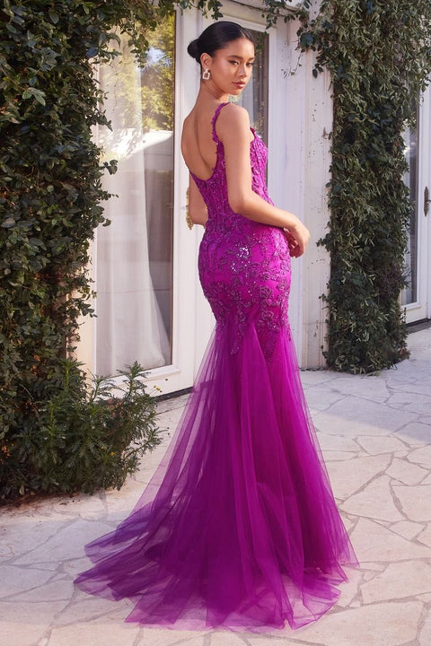 Andrea & Leo A1231 Tulle Scoop Neckline Straps Mermaid Gown