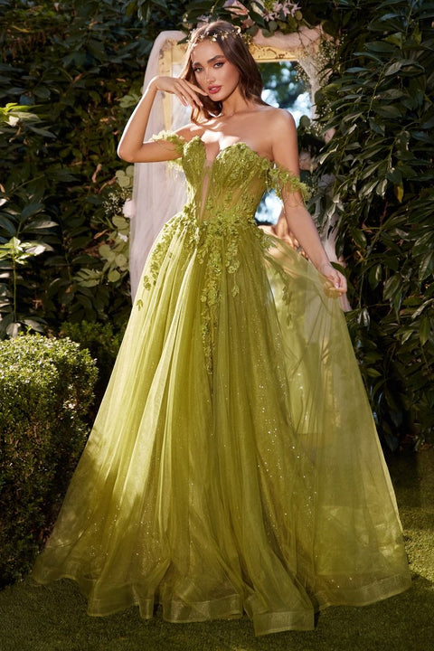 Andrea & Leo A1237 Tulle Off The Shoulder Strapless A-line Gown