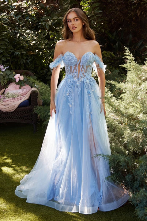 Andrea & Leo A1237 Tulle Off The Shoulder Strapless A-line Gown