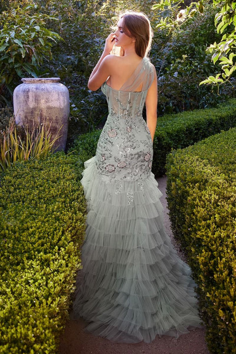 Andrea & Leo A1260 Sequin One Shoulder Mermaid Gown