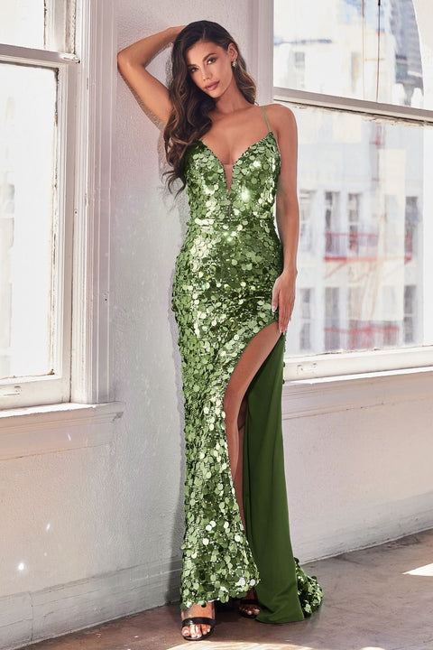 Ladivine - B1141 V Neck Corset Prom Dress
