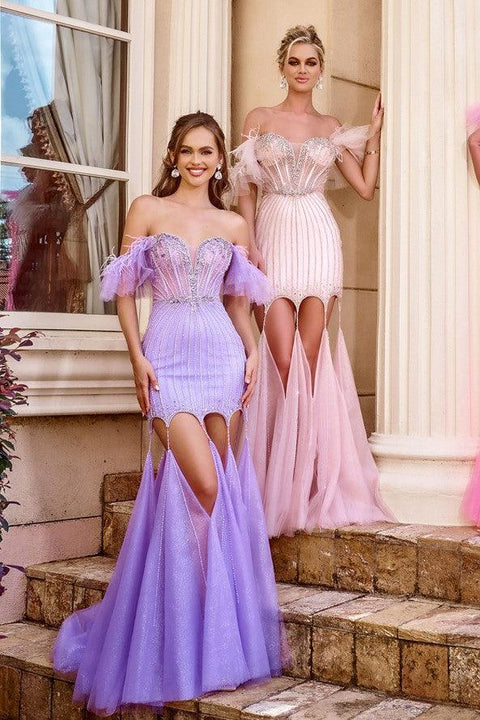 Portia And Scarlett Sweetheart Neck Off Shoulder Prom Dress PS24519