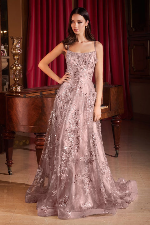 Ladivine - CB144 Floral Sequin Gown