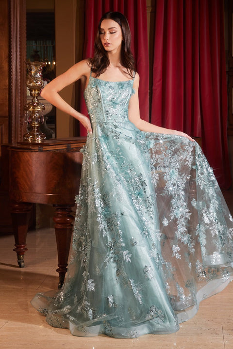 Ladivine - CB144 Floral Sequin Gown