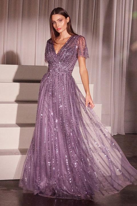 Ladivine - CD0241 Sequin Embellished A-Line Dress
