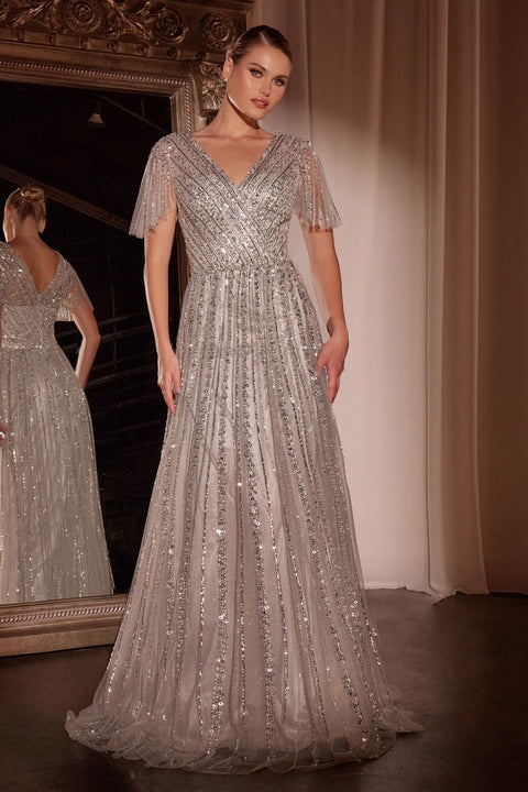 Ladivine - CD0241 Sequin Embellished A-Line Dress