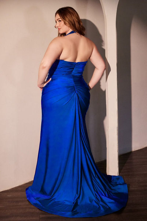 Ladivine - CD796C Halter Stretch Spandex Fitted Gown