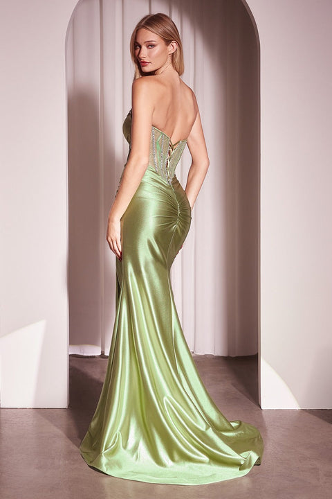 Ladivine - CM368 Plunging Neckline Gown