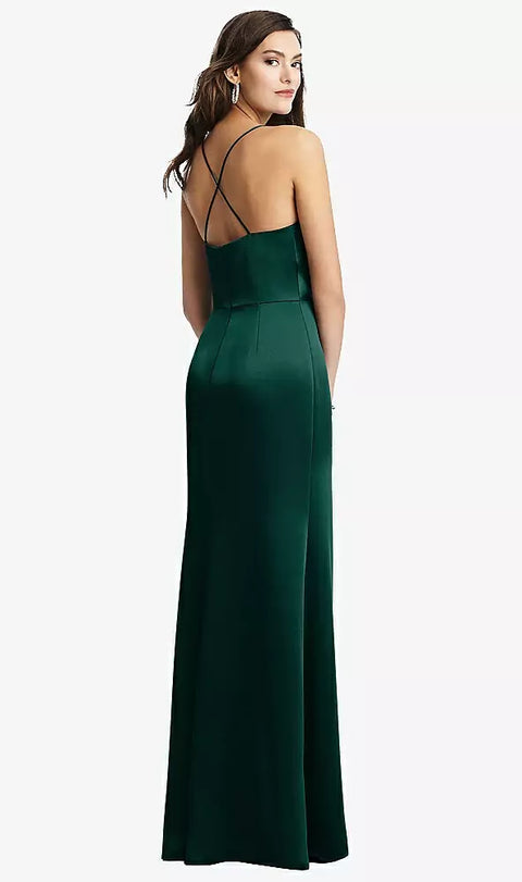 Dessy 3056 Cowl-neck Criss Cross Back Slip Dress